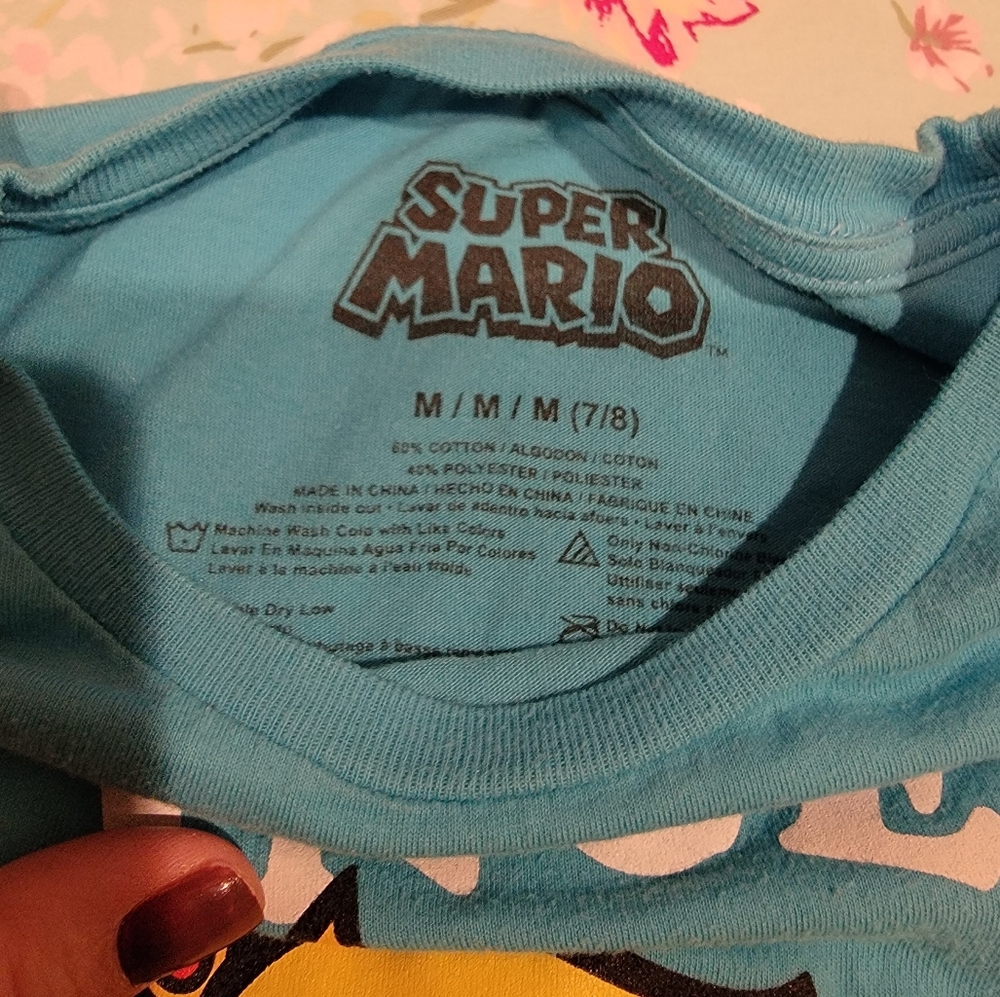 Nintendo Super Mario Blue Kids T-Shirt - Picture 3 of 6